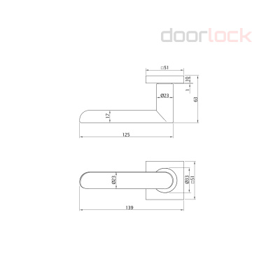 Ручка DOORLOCK Звездная линия Libra M008